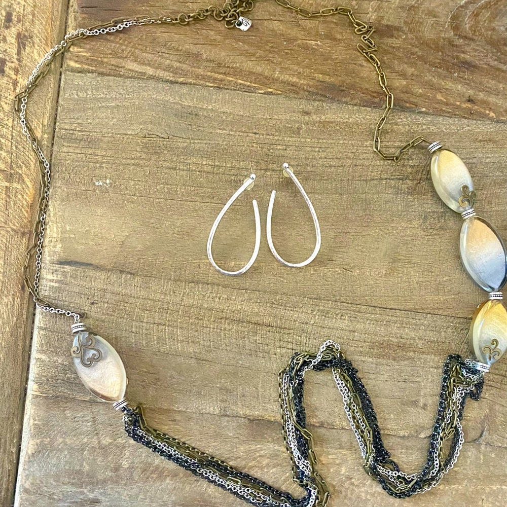 Brighton long necklace with earrings